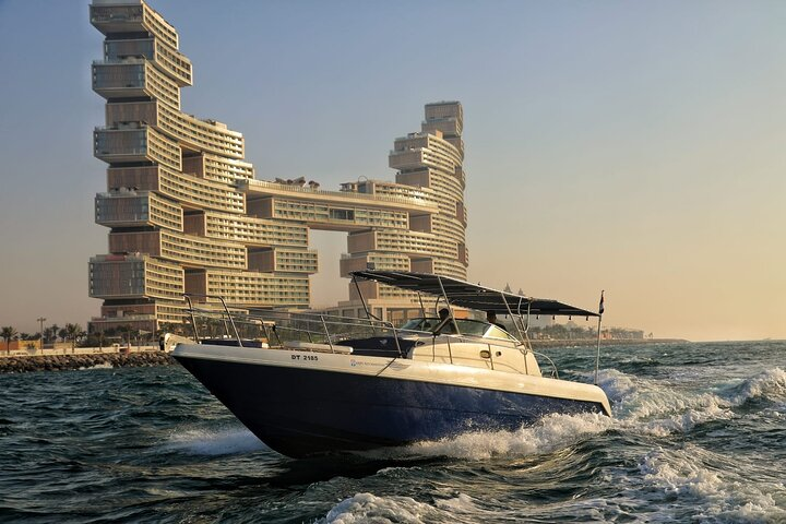 Cruise along Dubai's stunning shoreline exploring iconic landmarks while soaking in breathtaking views of the skyline and unique architecture from the comfort of a private boat.